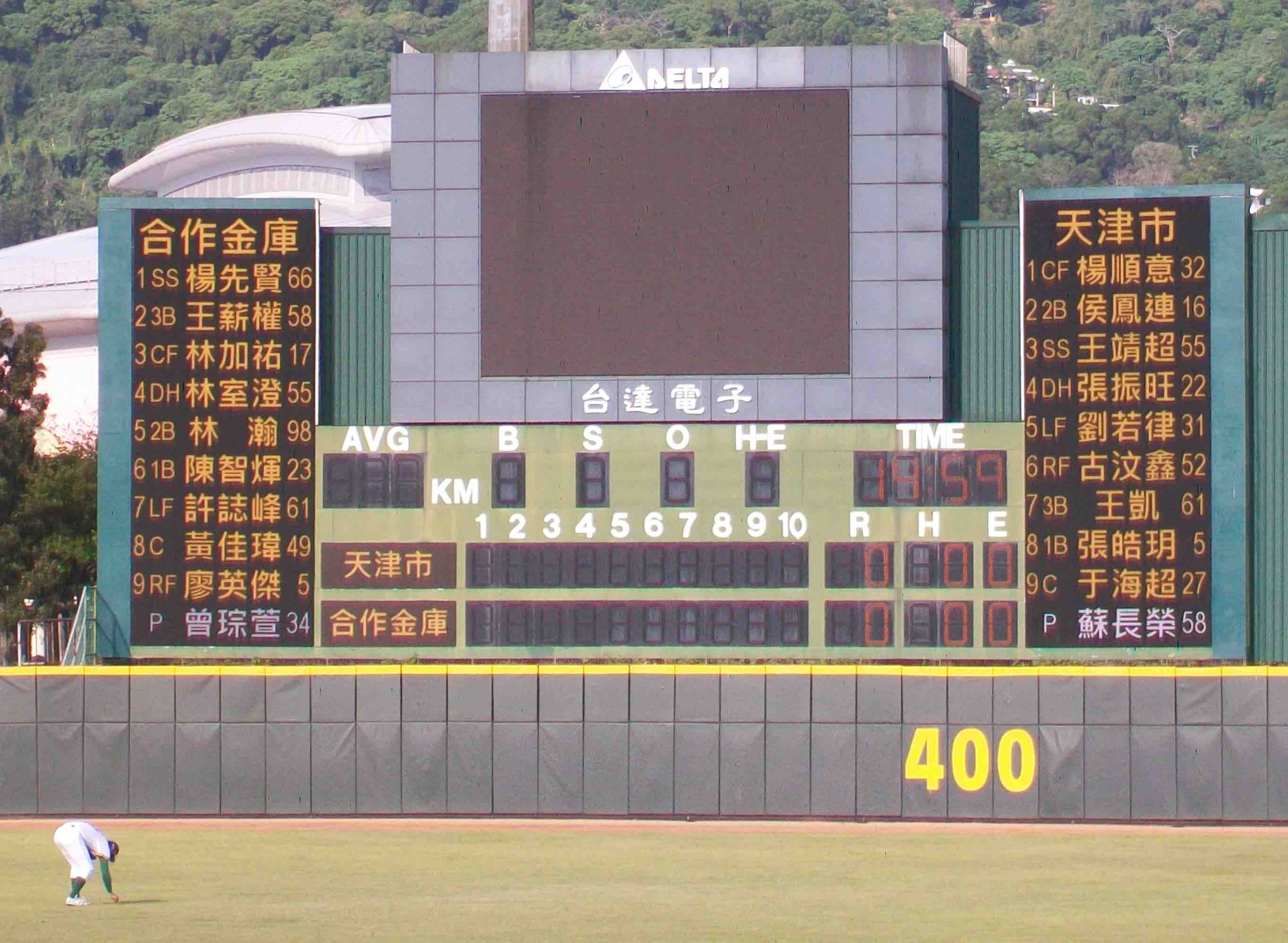 2012年海峽盃兩岸業餘棒球隊的交流。其中合庫的黃佳瑋、林加祐、林瀚和天津市的楊順意，皆是本屆亞運棒球比賽的成員。