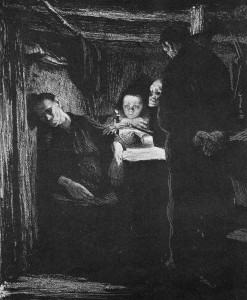 柯勒惠支，《織工的反抗-死亡》，石版畫。